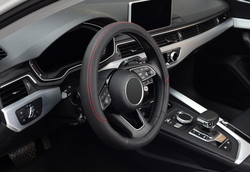 LABBYWAY Steering Wheel Cover, Universal Fit 15 Inch Microfiber Leather Car Wheel Protector, Anti-Slip, Black - Image 4